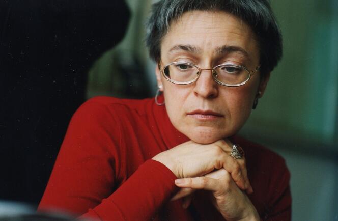 In this undated file photo, independent Russian journalist Anna Politkovskaya is pictured at work.