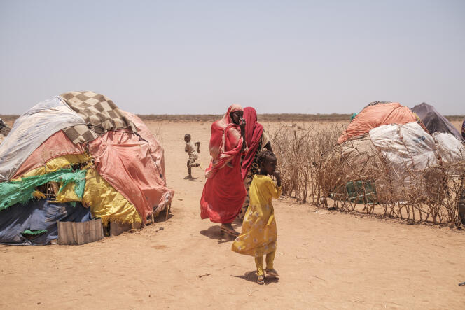 A camp for displaced people in the village of Adlale, near the town of Gode, Ethiopia, on April 6, 2022.