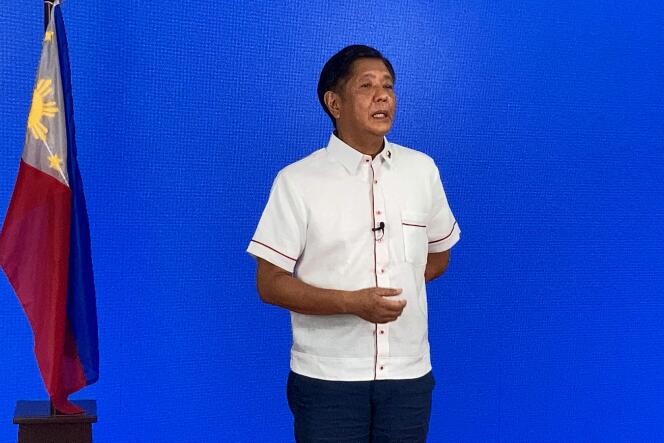 Ferdinand Marcos Junior à son quartier général de Manille, le 9 mai 2022.