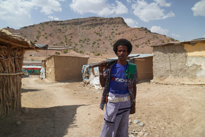Darsa Ambale, un milicien afar de 25 ans, à Erebti, le 4 mai 2022.
