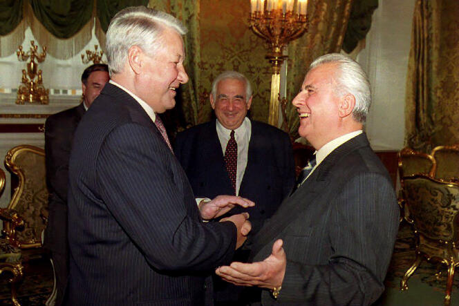 Boris Eltsine et Leonid Kravtchouk, à Moscou, le 4 septembre 1993.