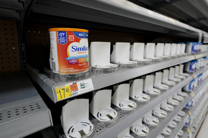 Shelves typically stocked with baby formula sit mostly empty at a store in San Antonio, Texas, May 10, 2022.