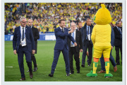 Emmanuel Macron et Noël Le Graët, lors de la finale de la Coupe de France, le 7 mai.