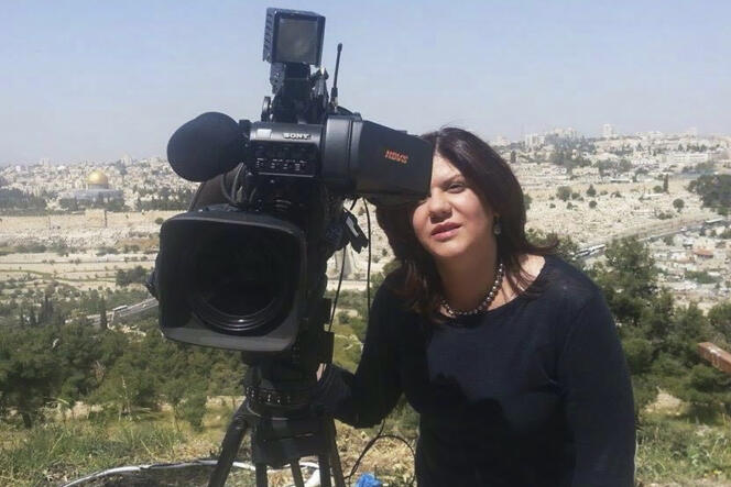 Shireen Abu Akleh, journalist for Al-Jazeera, in the Old City of Jerusalem. Undated photo provided by Al-Jazeera.