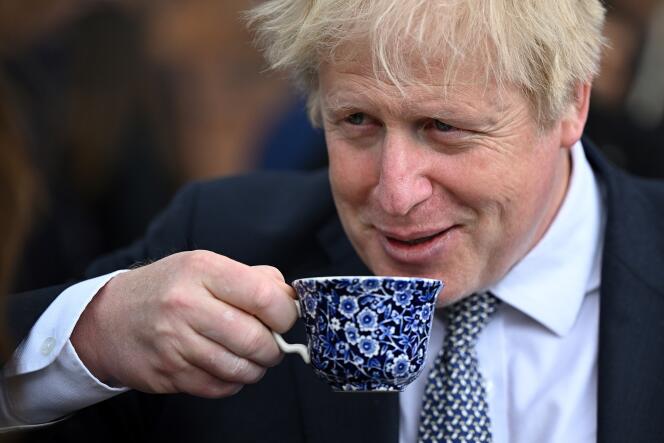 Boris Johnson, May 12, 2022, in Stoke-on-Trent (United Kingdom).
