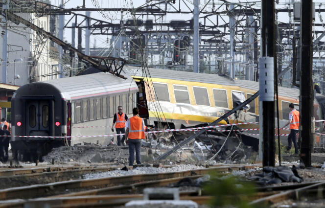 El lugar del accidente ferroviario de Brétigny-sur-Orge (Essonne), 12 de julio de 2013. 