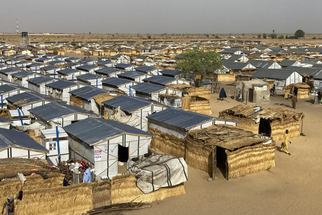 Le camp de Jere, à Maiduguri, dans le nord-est du Nigeria, le 2 mai 2022. De nombreuses familles déplacées s’y réfugient.