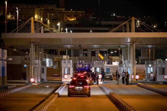 A general view of the Moroccan side of the border crossing with the Spanish enclave of Ceuta in Fnideq, May 17, 2022.