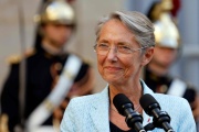 Elisabeth Borne lors de la cérémonie de passation des pouvoirs à l’hôtel de Matignon, le 16 mai 2022.