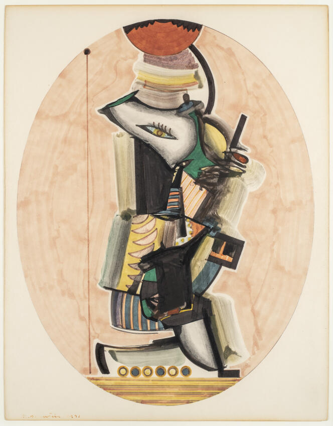 « Sans titre » (1971), d’Eugene James Martin (1938-2005). Technique mixte sur papier, 38 x 30 cm.