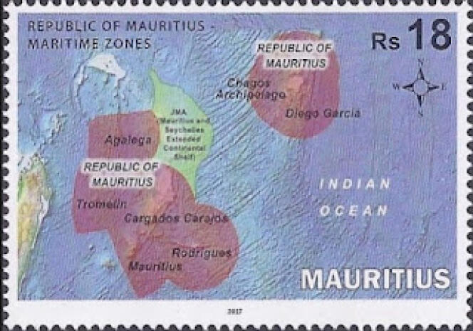 Timbre-poste de l’île Maurice revendiquant la propriété de Tromelin.
