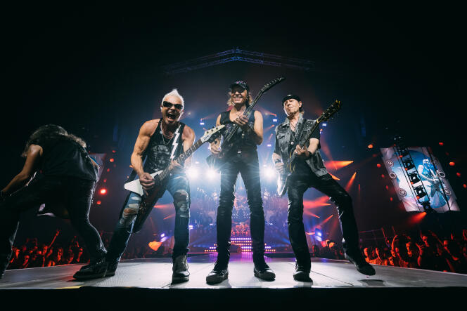 Le groupe Scorpions en concert, le 17 mai 2022, à l’AccorHotels Arena de Paris.
