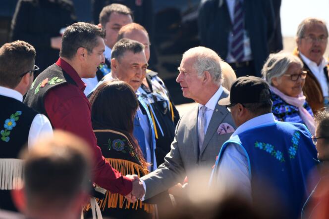 Prince Charles visiting Yellowknife, in the Northwest Territories (Canada), where many Indigenous people live, on May 19, 2022.