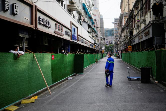 A street in locked down Shanghai, May 18, 2022.
