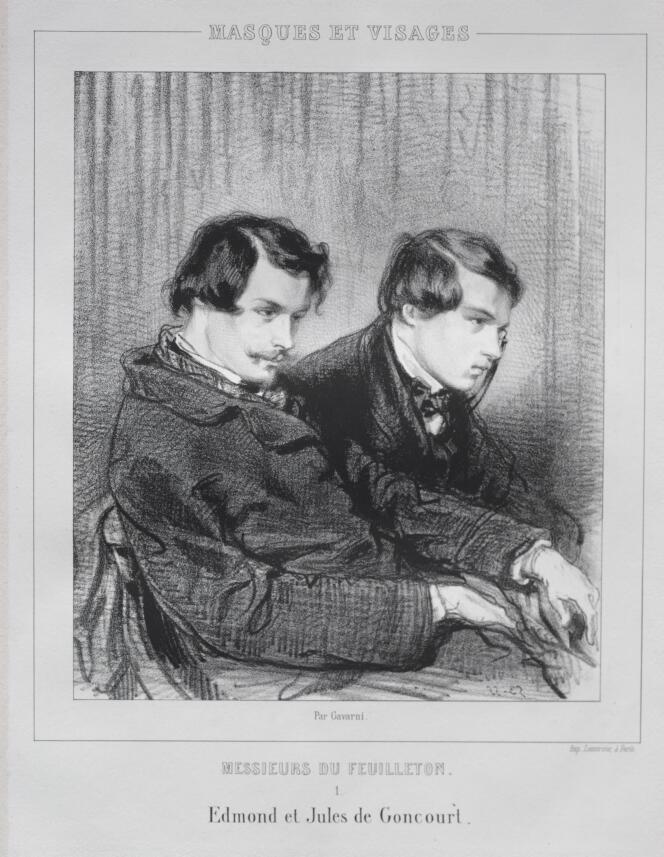 Les frères Goncourt, lithographie de Paul Gavarni (1853).