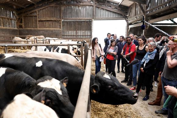 Jean-Luc Mélenchon Jean-Luc Mélenchon Elisabeth Borne, la première ministre, visite une exploitation de production laitière, à Bernières-le-Patry, le 21 mai 2022.