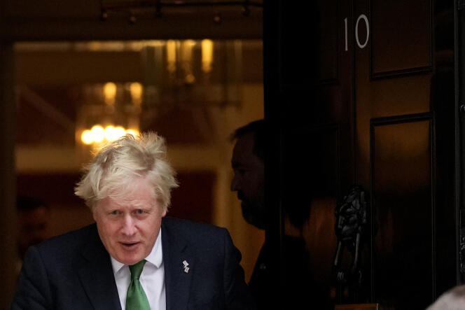 Britain's Prime Minister Boris Johnson at 10 Downing Street in London, Monday, May 23, 2022. 