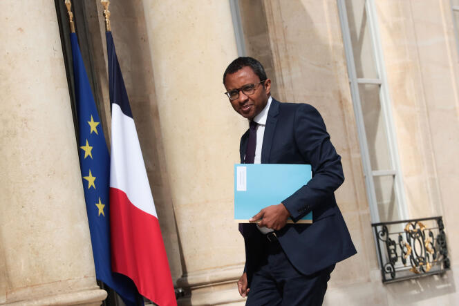 Pap Ndiaye, nouveau ministre de l’éducation national, au palais de l’Elysée, à Paris, pour assister au premier conseil des ministres du gouvernement Borne, lundi 23 mai 2022.