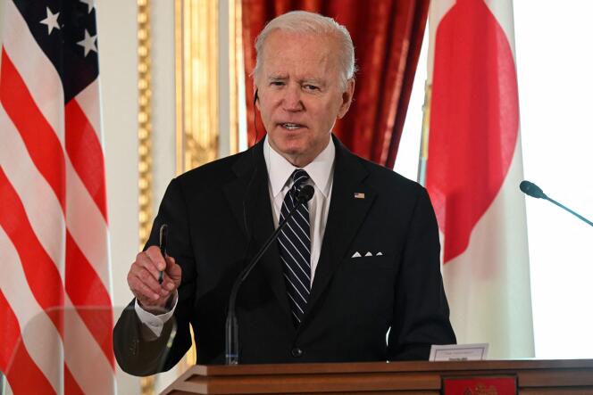US President Joe Biden attends a press conference with Japanese Prime Minister Fumio Kishida at the Akasaka Palace in Tokyo on May 23, 2022. 