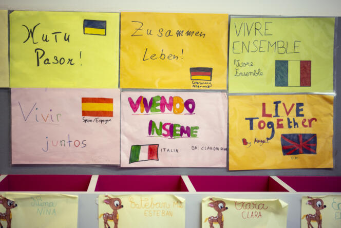 L’école européenne de Strasbourg, accueillant 1 010 élèves de la maternelle à la terminale, base son enseignement sur les programmes européens, où les principes revendiqués sont : « solidarité, respect et engagement ». Le 6 avril 2022.