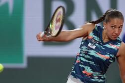 Au premier tour du tournoi de Roland-Garros, Diane Parry a battu la tenante du titre, Barbora Krejcikova, à Paris, le 23 mai 2022. 