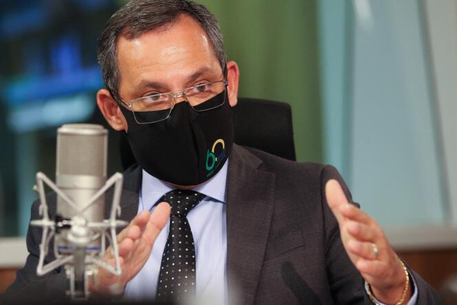 José Mauro Coelho, le président du géant pétrolier Petrobras, limogé après 40 jours de prise de fonction. Ici, lors d’une émission de radio, à Brasilia, en août  2021.
