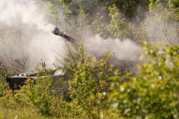 Un tank russe dans les environs de Sievierodonetsk, le 24 mai.