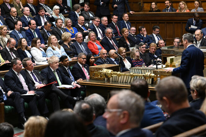 Lors des questions au premier ministre du Royaume-Uni à la Chambre des communes, à Londres, le 18 mai 2022.