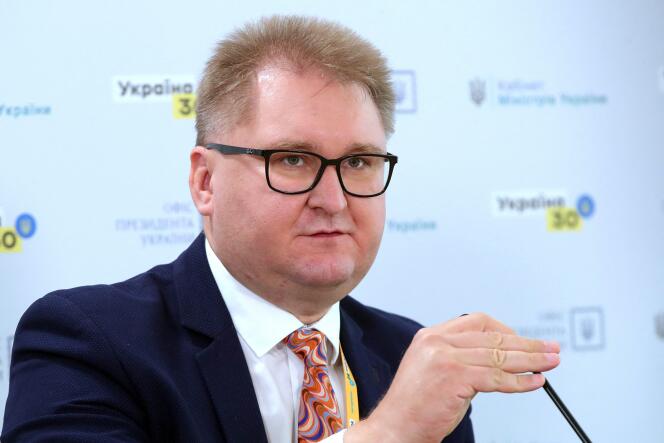 Minister handlu zagranicznego Ukrainy Taras Kachka na Forum Ukraina 30 w Kijowie w czerwcu 2021 r.