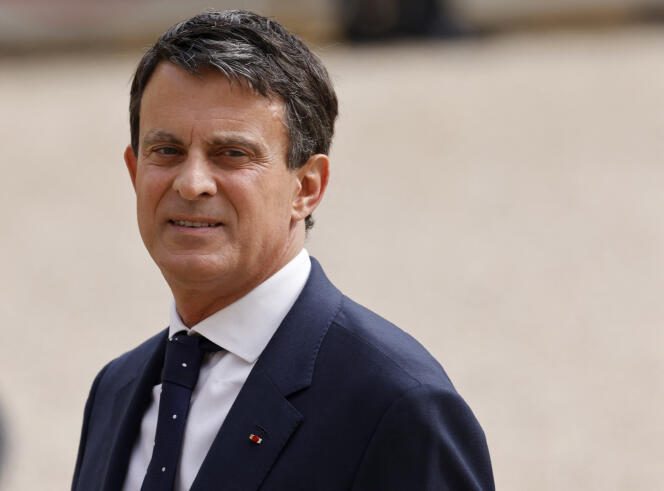 Former French prime minister Manuel Valls  at the Elysee palace, in Paris on May 7, 2022.