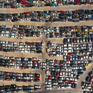 Aerial view of car graveyard, Coin, Malaga, Spain Photo by Amazing Aerial Agency/ABACAPRESS.COM