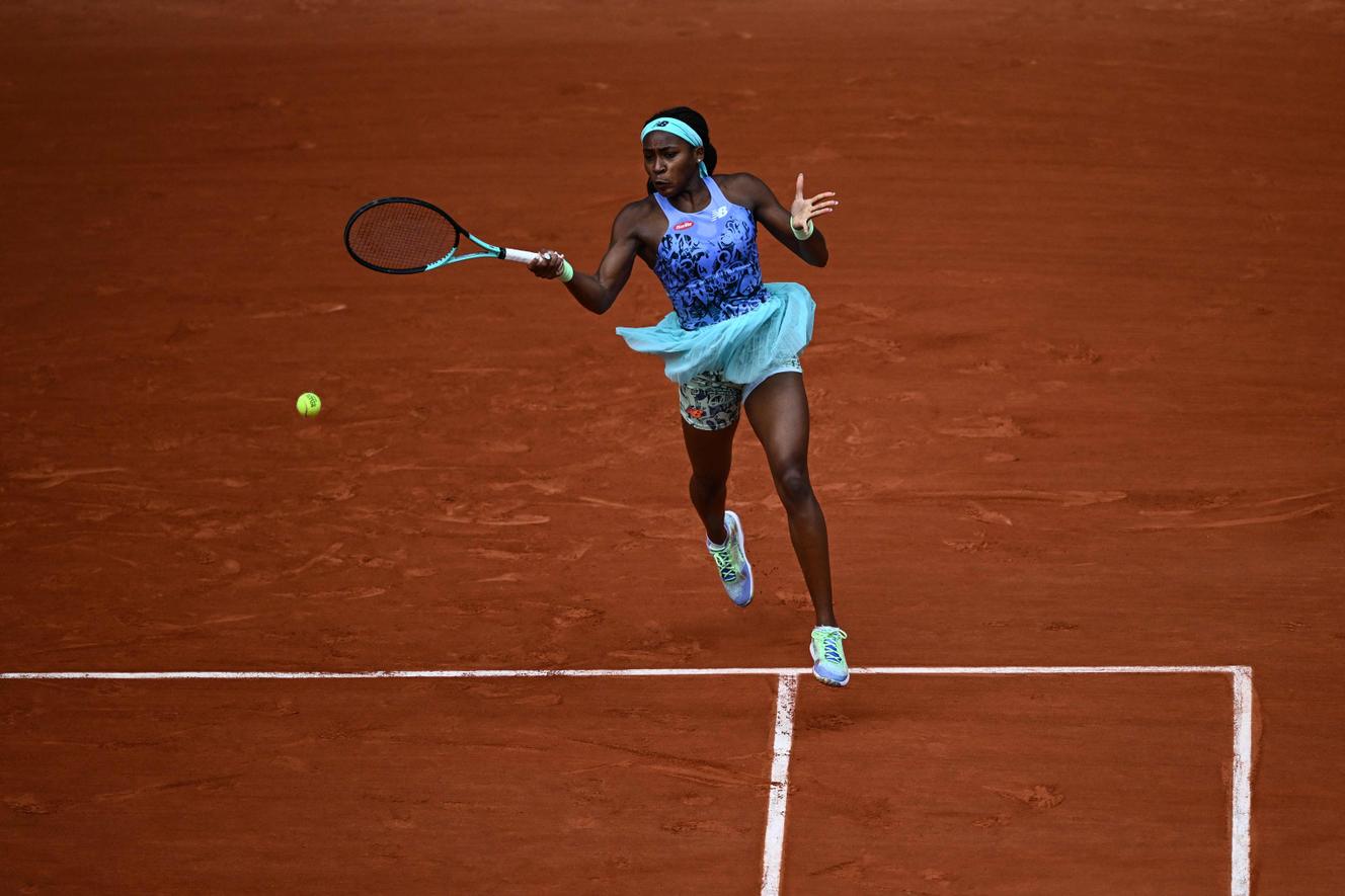 “Coco” Gauff, durante il suo quarto di finale vittorioso contro il suo connazionale Sloane Stephens, martedì 31 maggio 2022, al Roland-Garros.