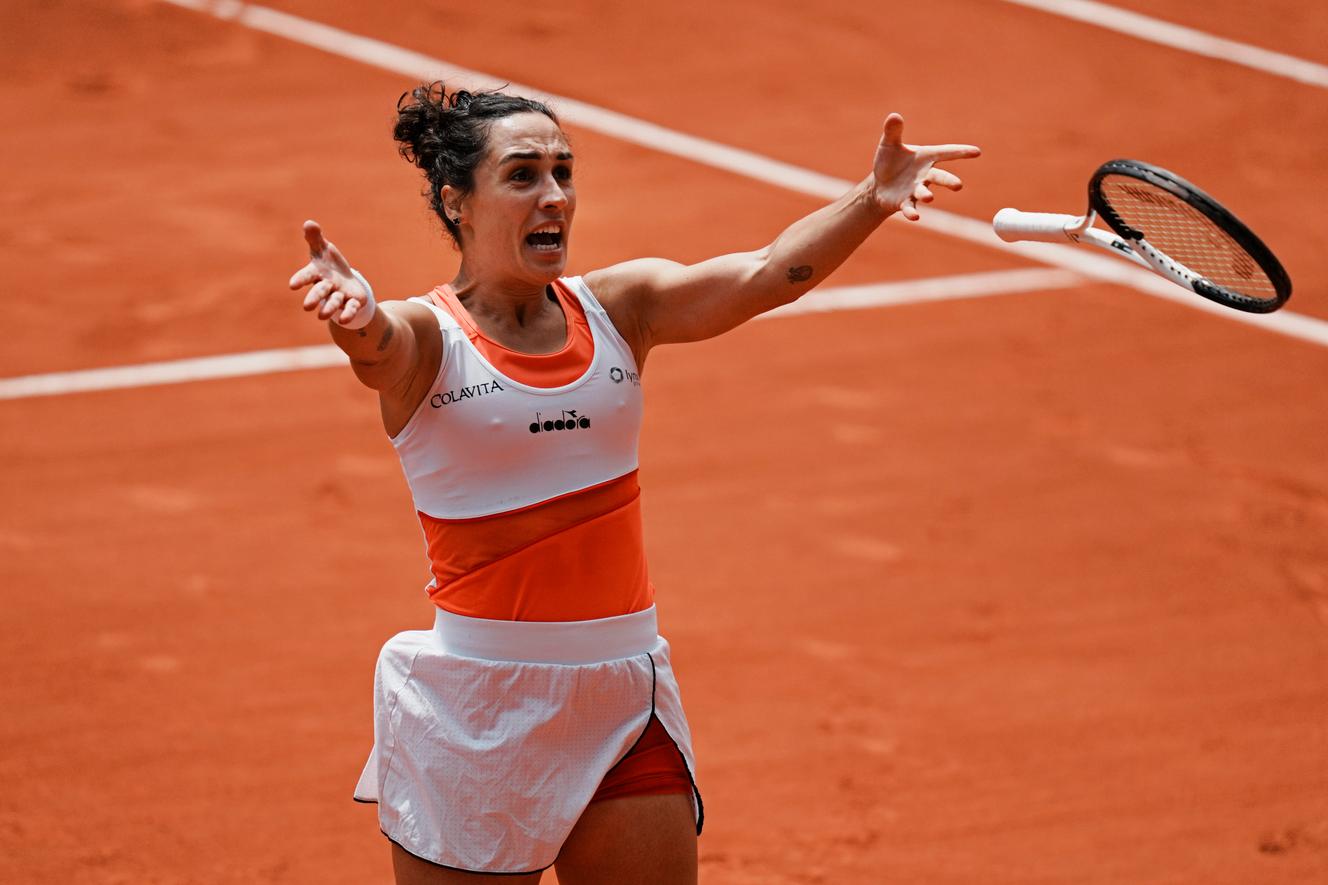 Martina Trevisan raggiunge per la prima volta in carriera le semifinali di un Grande Slam dopo la vittoria contro la canadese Leylah Fernandez, martedì 31 maggio 2022, al Roland-Garros.