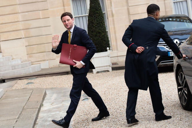Clément Beaune at the Elysée Palace, during the first cabinet meeting of Elizabeth Borne's government, May 23, 2022.