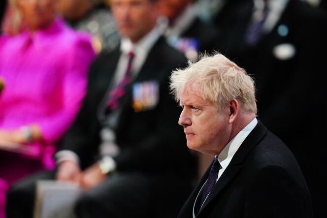 Boris Johnson at St. Paul's Cathedral, as part of the celebrations of the Platinum Jubilee of Queen Elizabeth II, in London on June 3, 2022.