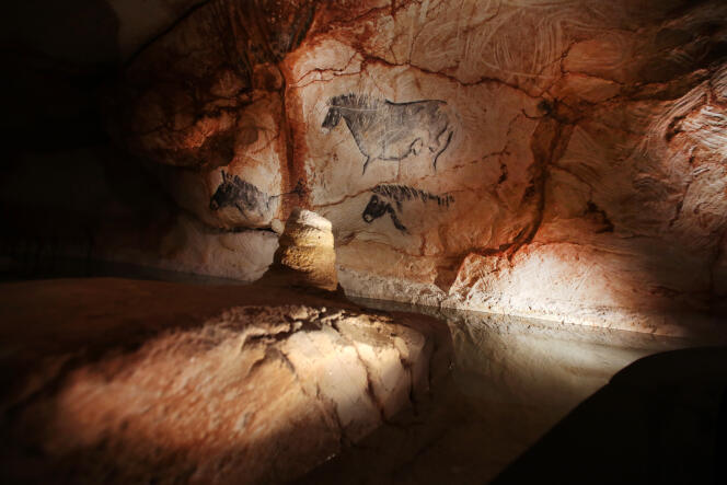 Détail de la restitution de la grotte Cosquer, Villa Méditerranée, à Marseille, le 21 mai 2022. 