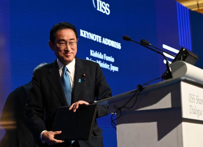 Le premier ministre japonais Fumio Kishida, le 10 juin 2022 à Singapour, lors du Dialogue de Shangri-La.