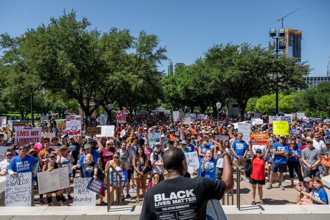 Austin Justice Coalition Executive Director Chas Moore speaks during the March for Our Lives rally, at the Texas State Capitol on June 11, 2022 in Austin, Texas. 