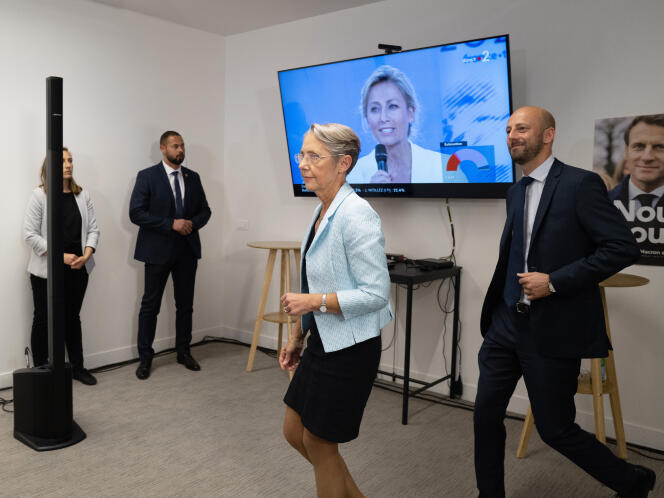 La première ministre, Elisabeth Borne, arrive au siège de La République en marche, à Paris, le 12 juin 2022.