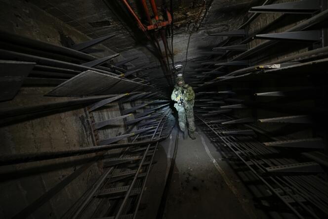 In an underground of the Azovstal steelworks in Mariupol, shown to the press by the Russian army, on June 13. 