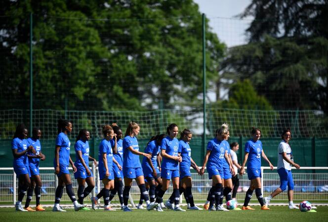 The French women's soccer team at the Clairefontaine-en-Yvelines training center, June 15, 2022.