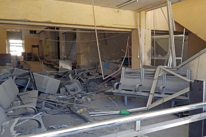 Damages following an Israeli strike at the Damascus International Airport, on June 12, 2022.
