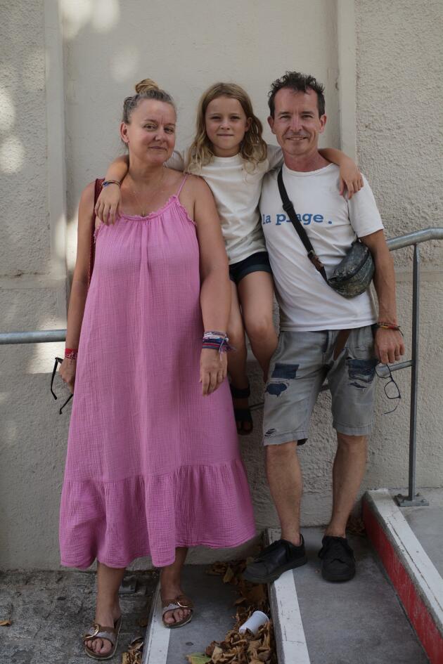 Emmanuel Darley, Hélène Szabo Darley et leur fille Thalia, à Marseille, le 19 juin 2022.