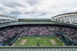 Le Centre Court du All England Club, à Wimbledon (sud-ouest de Londres), en 2021.