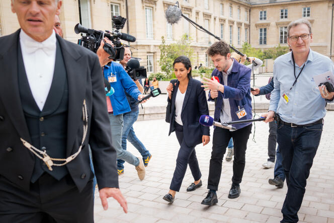 Sarah El Haïry, députée (MoDem) de la 5ᵉ circonscription de Loire-Atlantique, arrive à l’Assemblée nationale, à Paris, le 20 juin 2022.