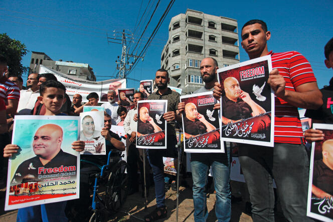 Manifestation de soutien à Mohammed Al-Halabi, le 15 juin 2019, à Gaza.