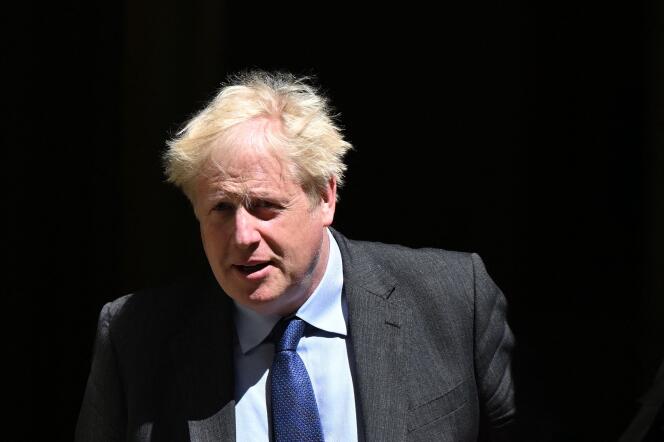 Britain's Prime Minister Boris Johnson leaves from 10 Downing Street in central London on June 22, 2022 to attend the weekly session of Prime Minister's Questions.