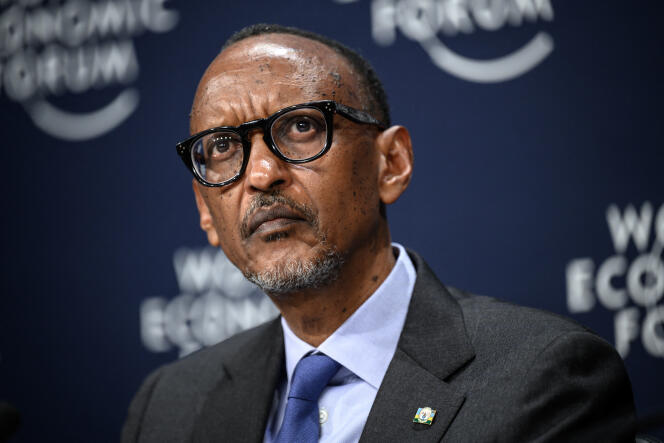 Rwandan President Paul Kagame at the World Economic Forum in Davos, May 25, 2022. 