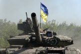 Un char ukrainien près de Sievierodonetsk, dans l’est de l’Ukraine, où les combats font rage depuis des semaines.