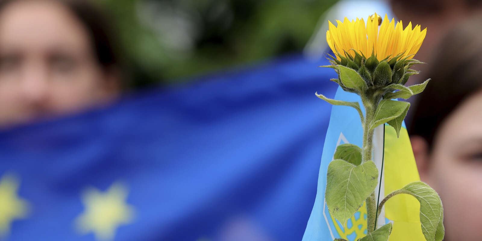 Manifestation de soutien à la candidature de l’Ukraine à l’UE, à Bruxelles, jeudi 23 juin 2022. 